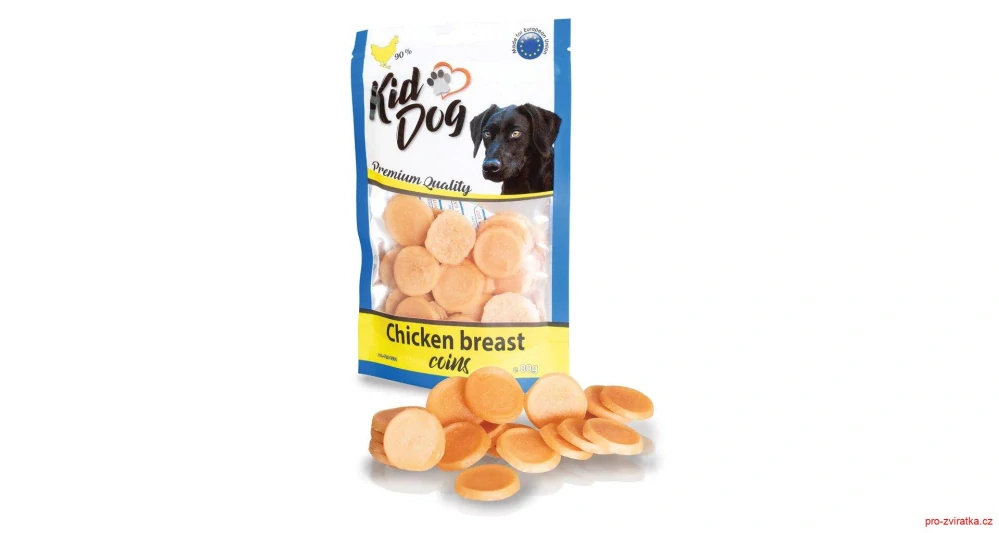 KIDDOG kuřecí mince z kuřecích prsou 80 g