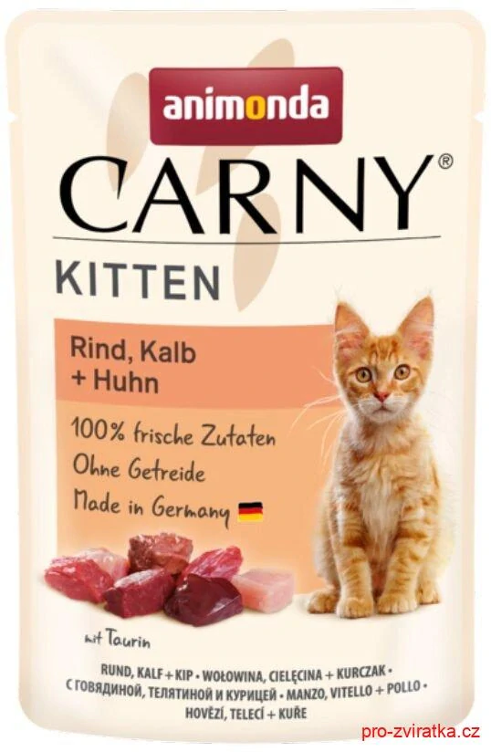 Carny Kitten 85 g hovězí, telecí+kuřecí, kapsička pro koťata