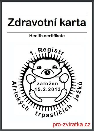 Zdravotní průkaz pro ježky