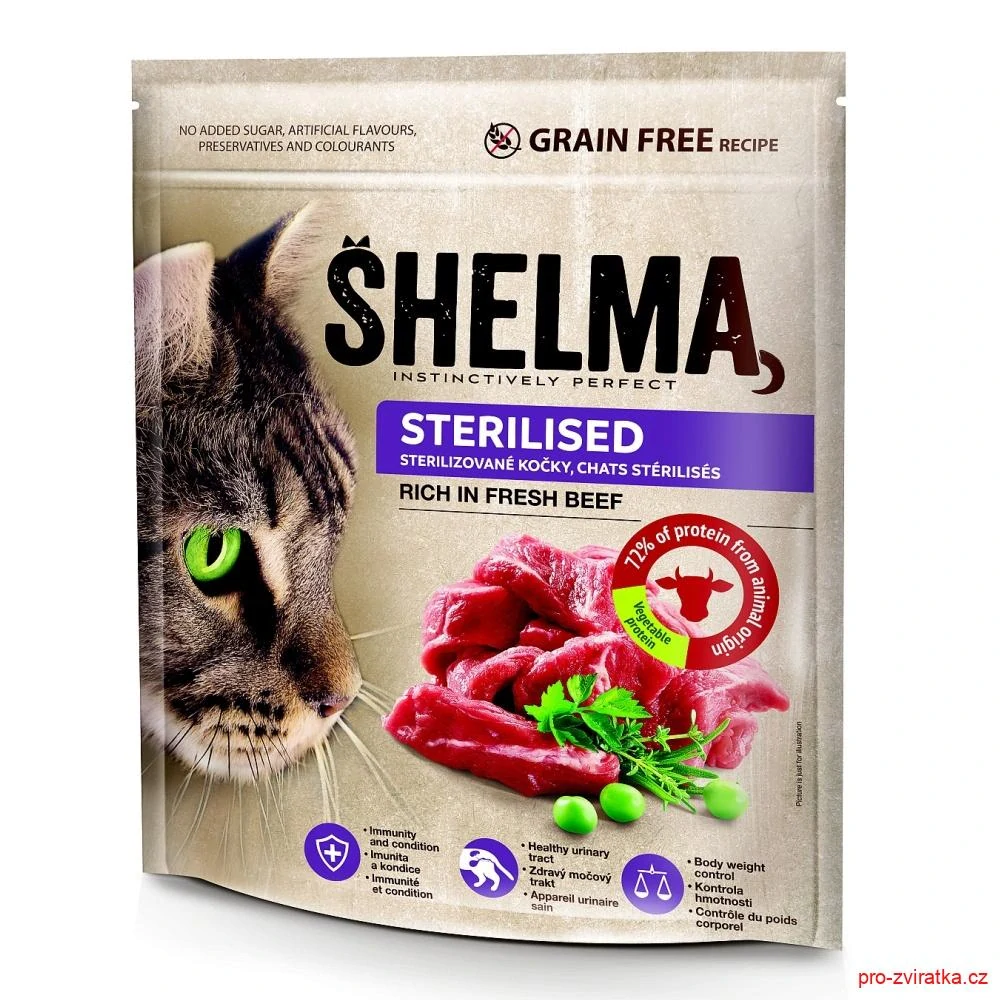 SHELMA Cat Sterilised Beef GF 750 g