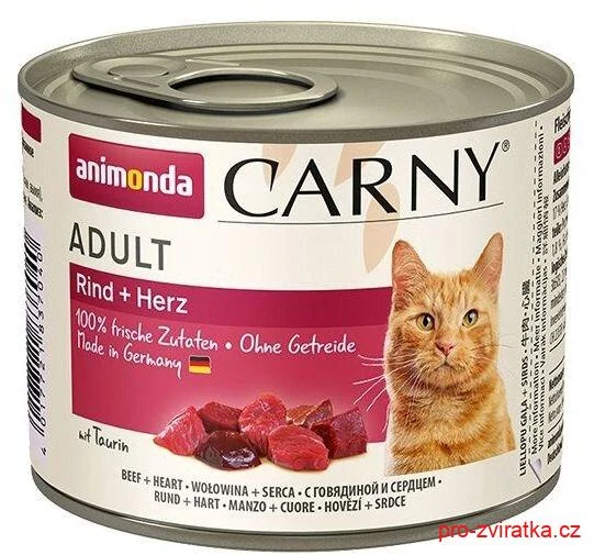 ANIMONDA konzerva CARNY Adult - hovězí, srdce 200g