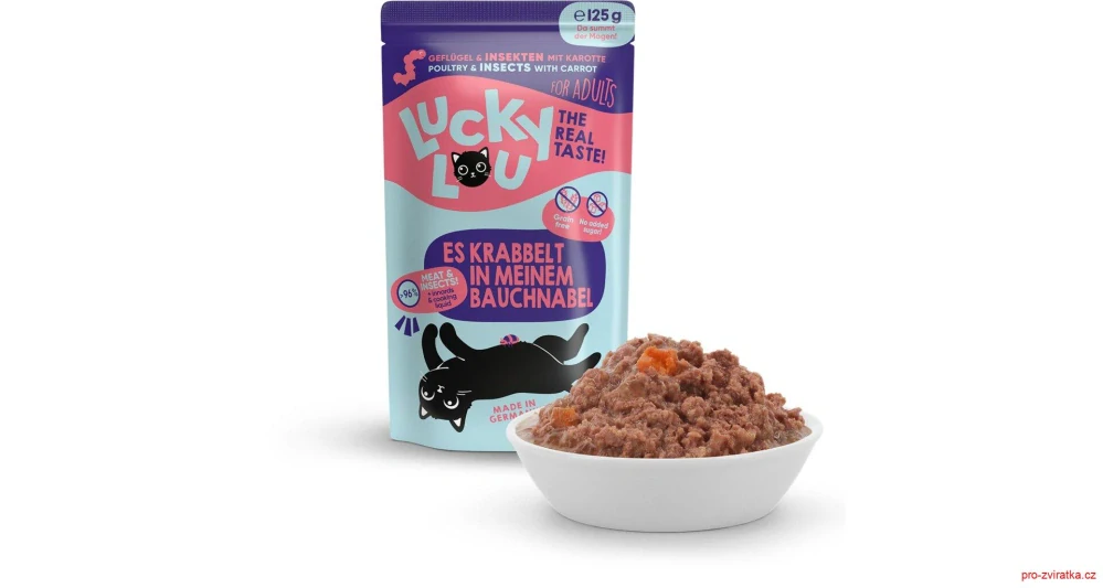 Lucky Lou Lifestage Adult s drůbežím masem a hmyzem 125 g