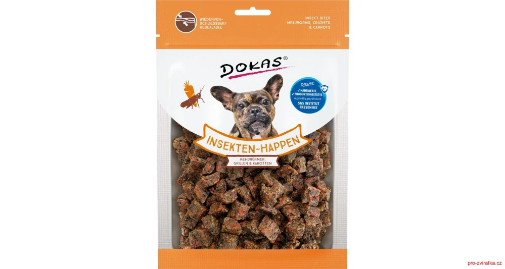 Dokas Kostičky s hmyzem a mrkví 100 g