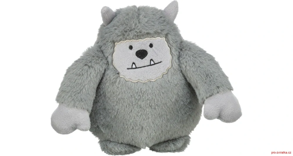 Vánoční Yeti, 20 cm, se zvukem, plyš, šedá