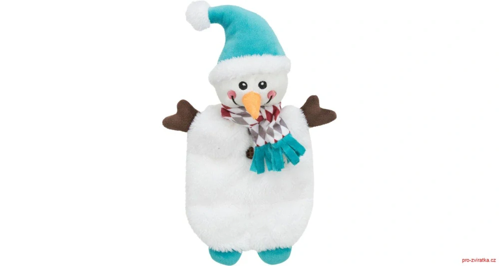 Xmas SNOWMAN, vánoční sněhulák, plyš bez výplně, 31 cm