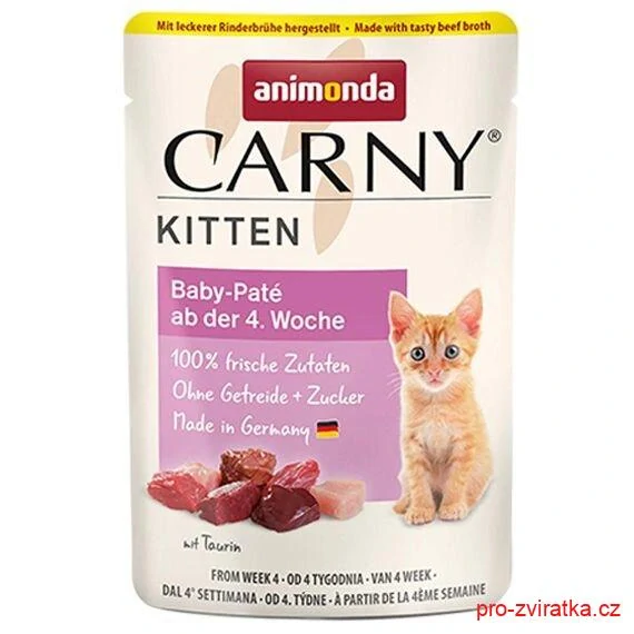 Carny Kitten 85 g Baby Paté, kapsička pro koťata