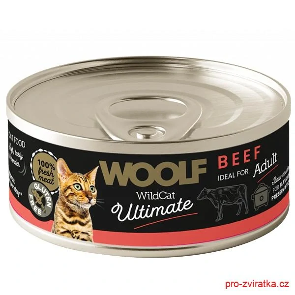 WOOLF WildCat Ultimate konz. Adult Paté Beef 85g