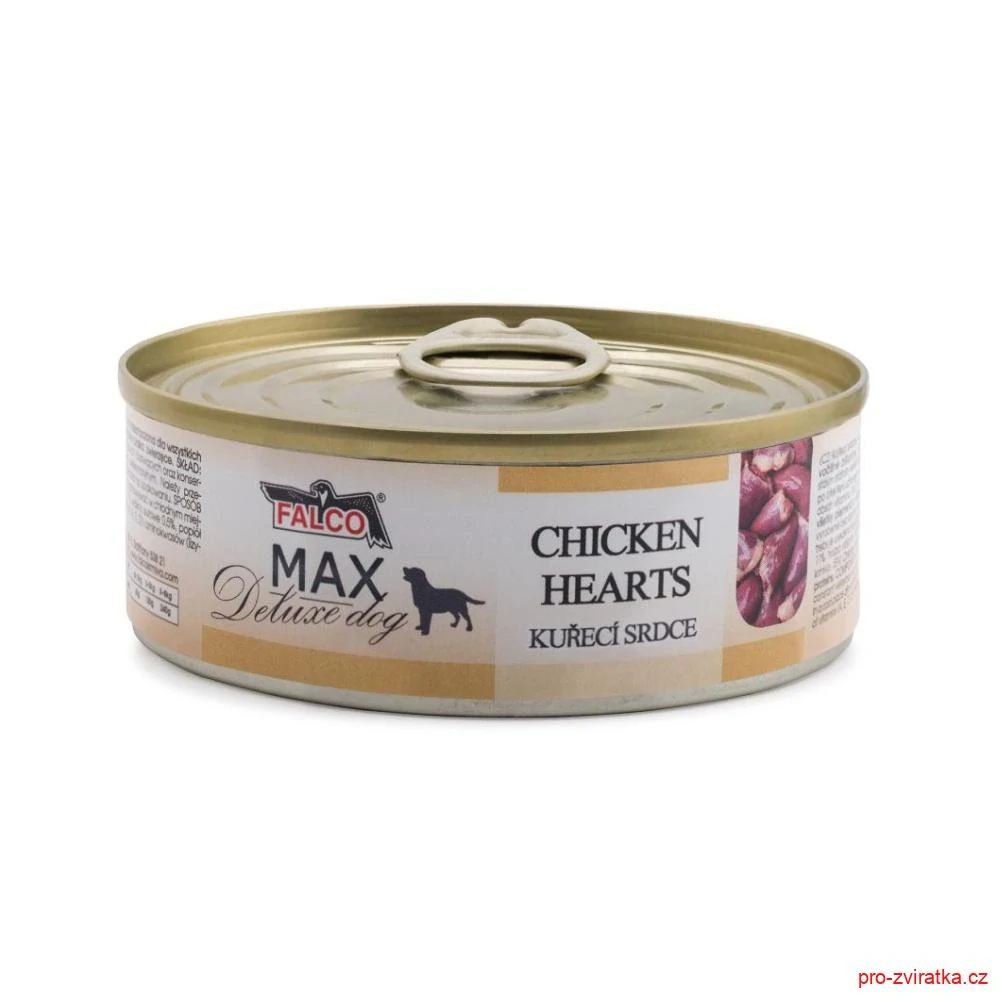 MAX Deluxe Dog kuřecí srdce, konzerva 80 g