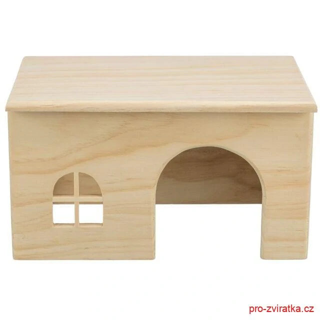 Dřevěný domek s rovnou střechou pro morčata 28x16x18cm