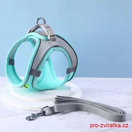 Reflexní sada postroj + vodítko pro štěňata a malé psy