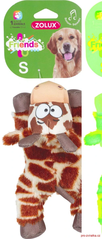 Hračka pes FRIENDS Žirafa Olaf S plyš hnědobílá Zolux