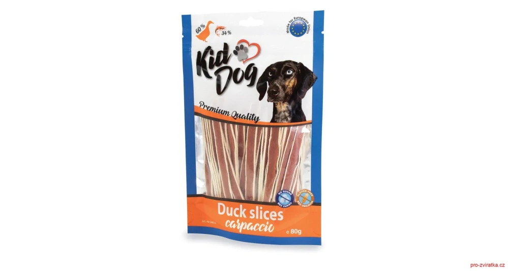 KIDDOG kachní proužky carpaccio 80 g