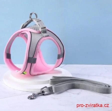 Reflexní sada postroj + vodítko pro štěňata a malé psy