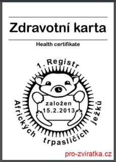 Zdravotní průkaz pro ježky
