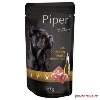 PIPER s kuřecími srdíčky a hnědou rýží, kapsička pro psy