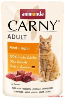 Carny Adult 85 g hovězí + kuřecí, kapsička pro kočky