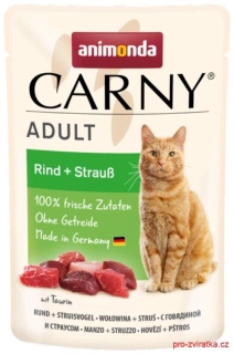 Carny Adult 85 g hovězí + pštros, kapsička pro kočky