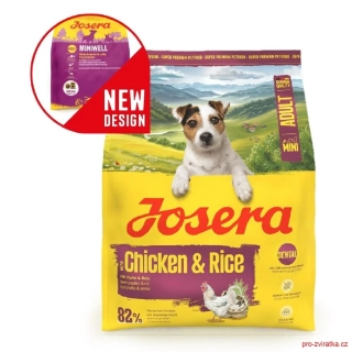 Josera 900g Mini Adult with Chicken & Rice dog