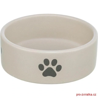 Keramická miska, motiv tlapka, světlešedá/šedá 0,3 l/12 cm