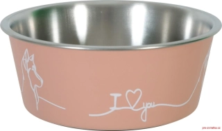 Miska nerez pes LOVE DOG 400ml růžová Zolux