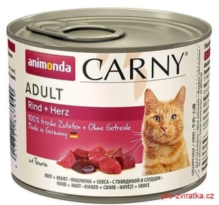 ANIMONDA konzerva CARNY Adult - hovězí, srdce 200g