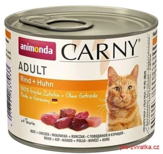 ANIMONDA konzerva CARNY Adult - hovězí, kuřecí 200g