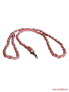 Pletené vodítko růžové svítící 120 cm