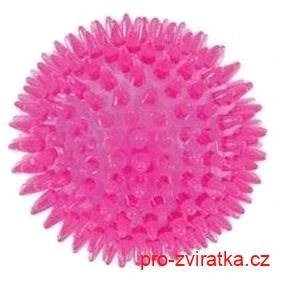 Hračka pes BALL SPIKE TPR POP 8cm s ostny růž Zolux