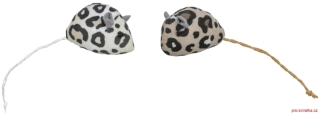 Myška plyšová s catnipem, 5 cm, 2 ks v balení, leopardí