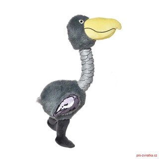 Hračka pštros plyš s odolným krkem pískací