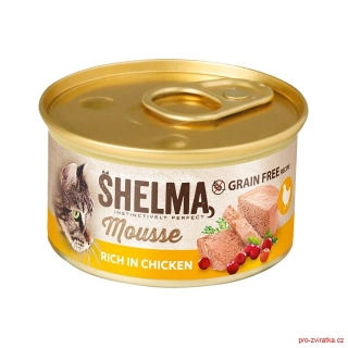 Shelma Cat Mousse kuřecí, brusinky, tymián GF, konzerva 85 g