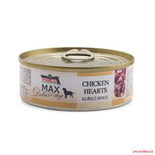 MAX Deluxe Dog kuřecí srdce, konzerva 80 g